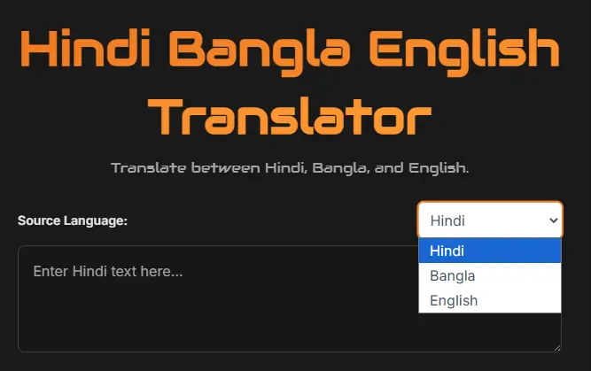 hindi to bangla translator