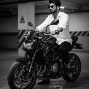 Kawasaki Z900 motorcycle in sleek black 39