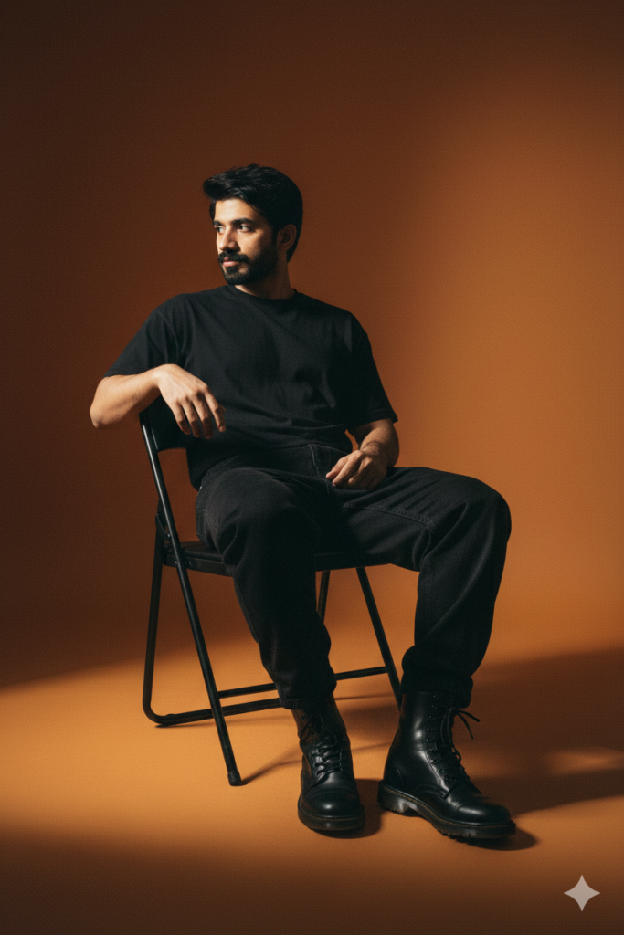 dark orange studio photo