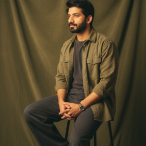 Deep forest green, warm olive studio background 10