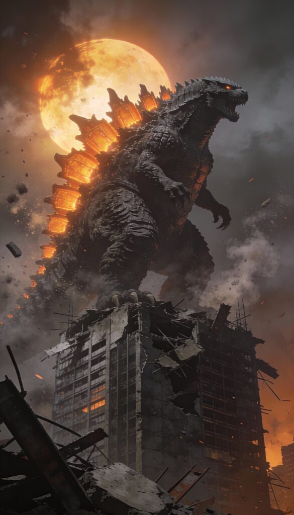 godzilla in city wallpaper