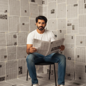 Newspaper reading 49